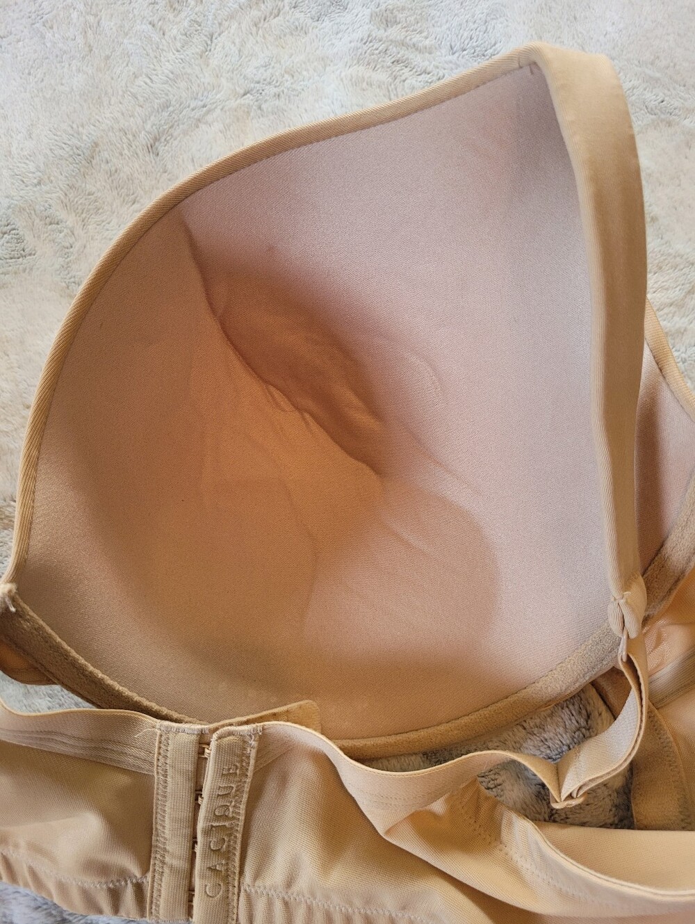 Cacique Size 48D Lane Bryant Boost Plunge Tan  Bra Hook & Eye Back Closure - Picture 5 of 11